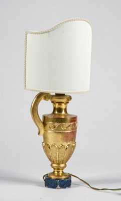 Electrified Palm Tree Holder Ornament Lamp in Gilded Wood, Italy, 1800s-RAQ-1343849