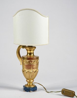 Electrified Palm Tree Holder Ornament Lamp in Gilded Wood, Italy, 1800s-RAQ-1343849