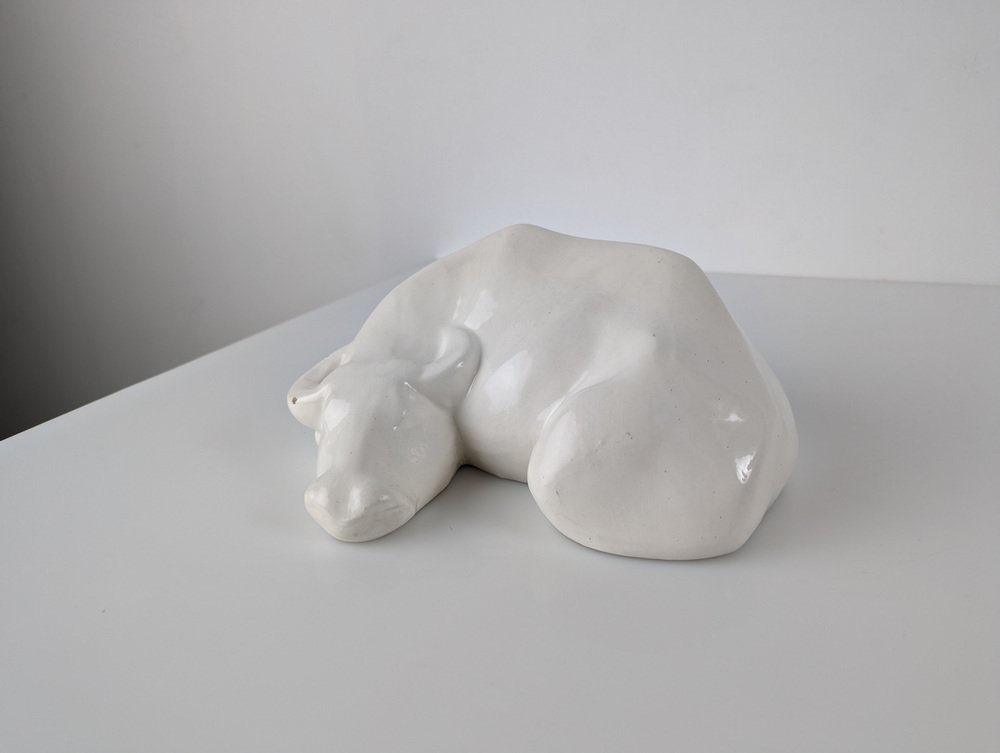 Elena Laverón, Resting Water Buffalo, 1980s, Ceramic