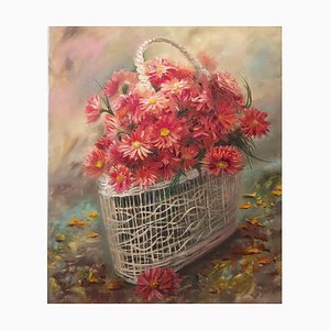 Elena Mardashova, Coral Flowers, Oil Painting, 2023-ZCI-1775765