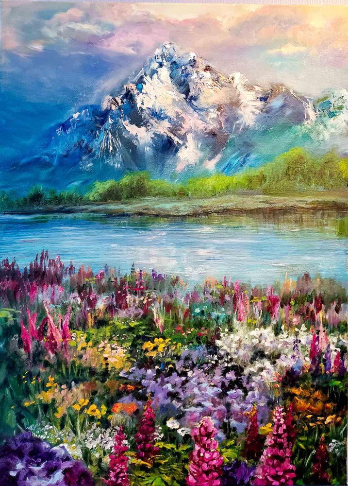 Elena Mardashova, Mountain Mystery, Oil Painting, 2023