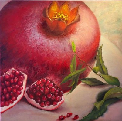 Elena Mardashova, Pomegranate, Oil Painting, 2023-ZCI-2029261