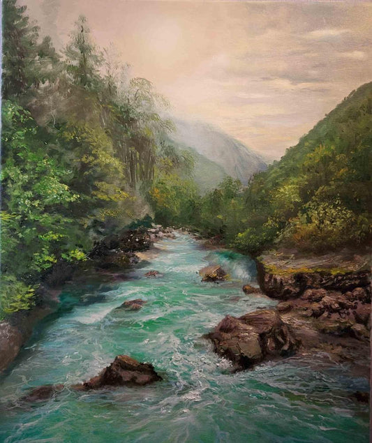 Elena Mardashova, River, Oil Painting, 2023