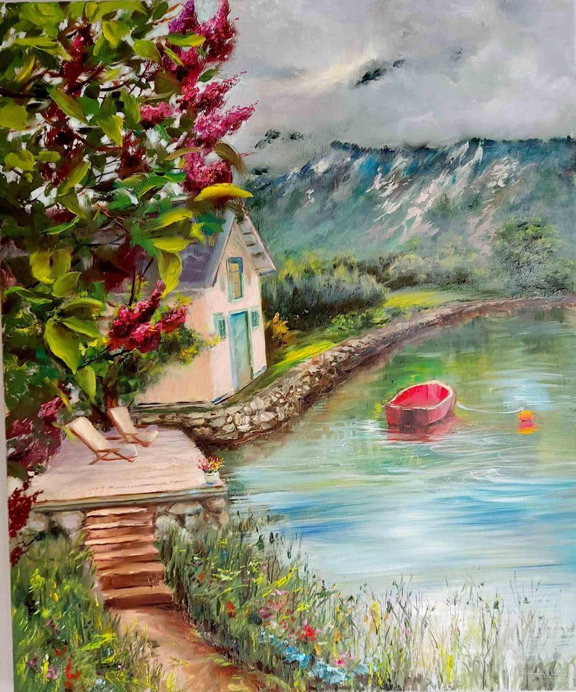 Elena Mardashova, Summer House, Oil Painting, 2022