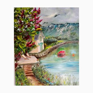 Elena Mardashova, Summer House, Oil Painting, 2022-ZCI-1781715