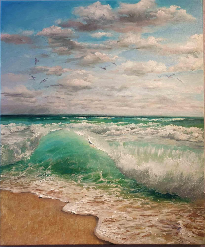 Elena Mardashova, Summer Ocean, Oil Painting, 2023-ZCI-1775768