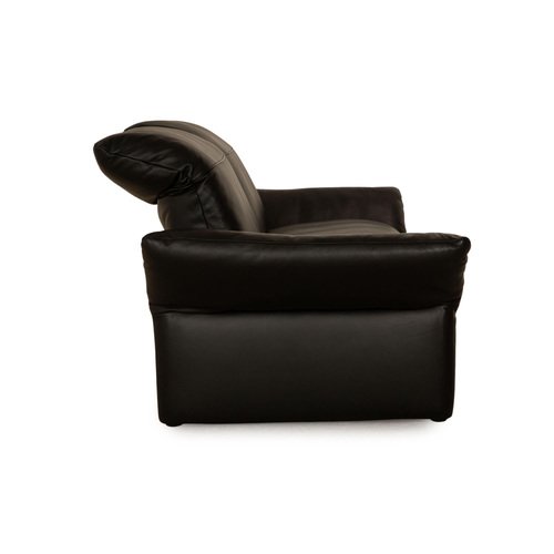 Elena Three-Seater Sofa in Black Leather from Koinor