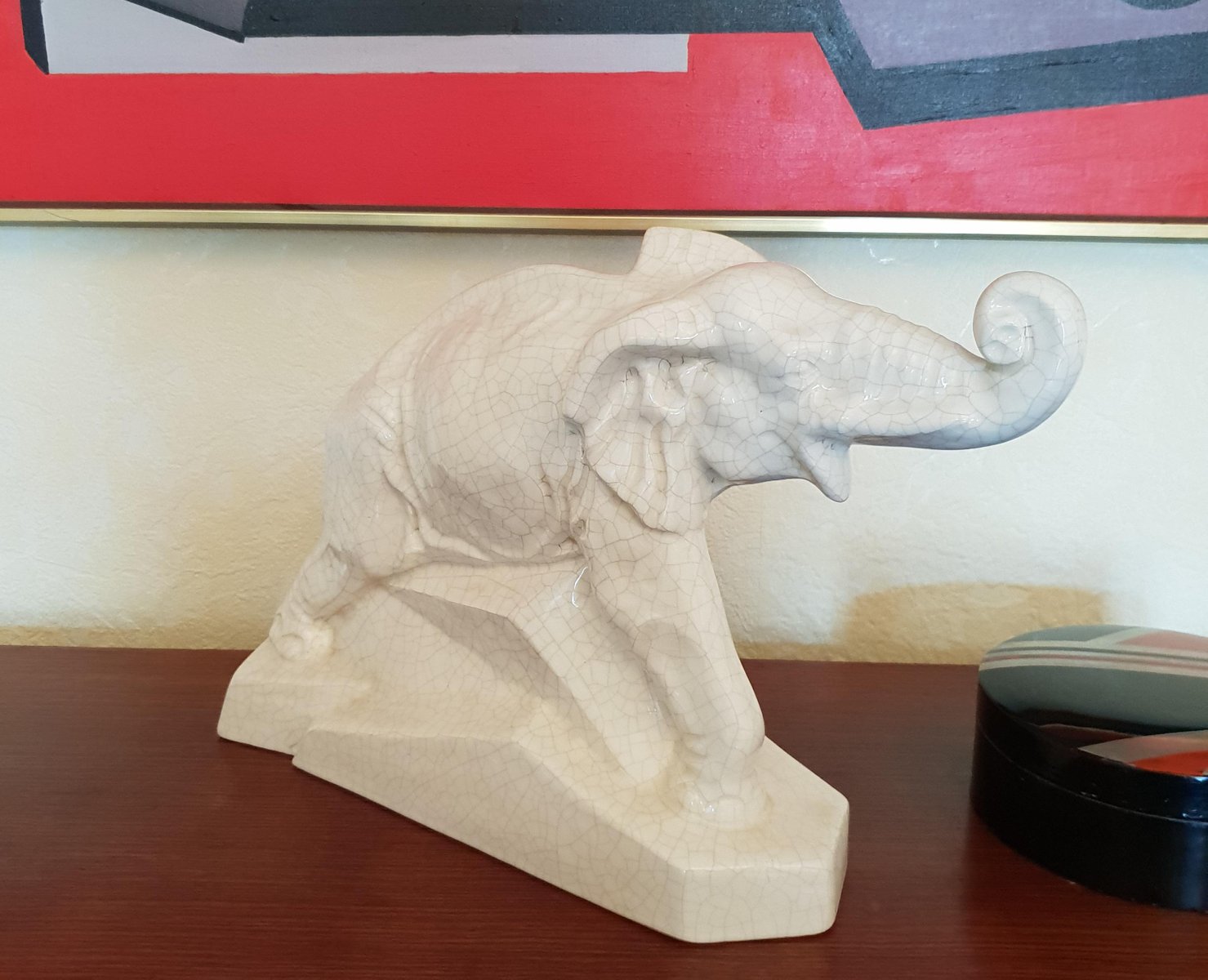 Elephant Sculpture by Emaux de Louvière