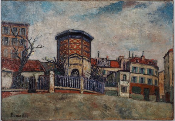 Elisée Maclet, Montmartre, Place Jb Clément, 1940, Oil on Canvas-KHH-1301075