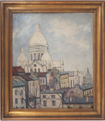 Elisée Maclet, Montmartre: The Sacré Coeur, Oil on Panel, Framed-KHH-1316053