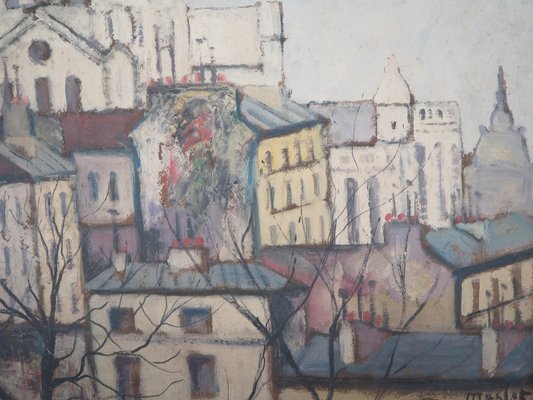 Elisée Maclet, Montmartre: The Sacré Coeur, Oil on Panel, Framed-KHH-1316053