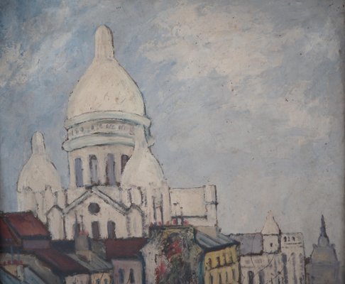 Elisée Maclet, Montmartre: The Sacré Coeur, Oil on Panel, Framed-KHH-1316053