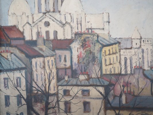 Elisée Maclet, Montmartre: The Sacré Coeur, Oil on Panel, Framed-KHH-1316053