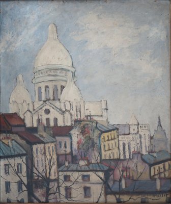 Elisée Maclet, Montmartre: The Sacré Coeur, Oil on Panel, Framed-KHH-1316053