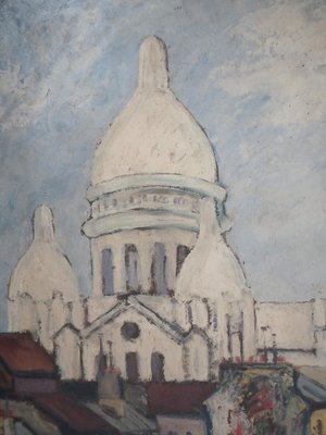 Elisée Maclet, Montmartre: The Sacré Coeur, Oil on Panel, Framed-KHH-1316053