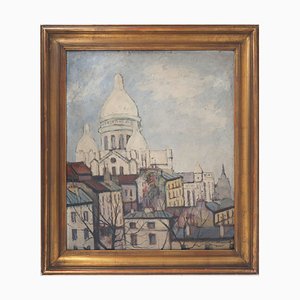 Elisée Maclet, Montmartre: The Sacré Coeur, Oil on Panel, Framed-KHH-1316053