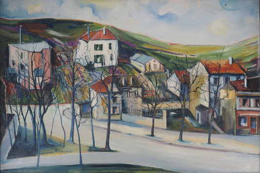 Elisée Maclet, Near Paris, The Faubourgs De Noisy, Oil on Canvas