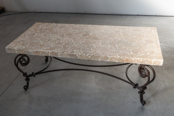 Elite Coffee Table with Termite and Resin Top, 1990s-KNM-2020250