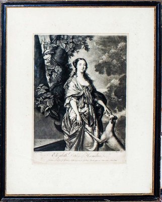 Elizabeth Duchess of Hamilton - Original Etching by W. Hamilton - Late 1700 Late 18th Century-ZCI-762140