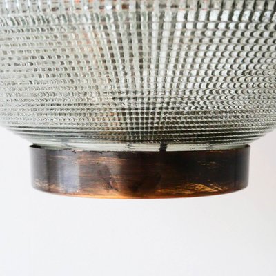 Ellipse Pendant Light in Glass and Patinated Brass, 1960s-PSG-2040229