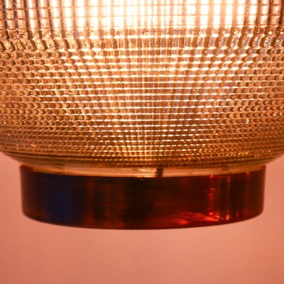 Ellipse Pendant Light in Glass and Patinated Brass, 1960s-PSG-2040229