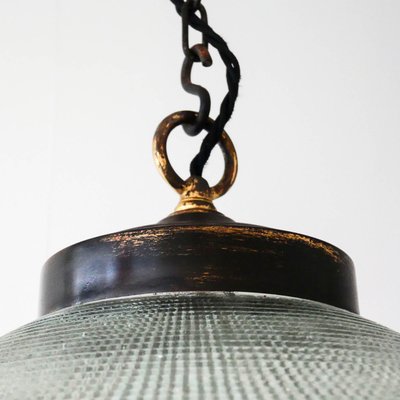 Ellipse Pendant Light in Glass and Patinated Brass, 1960s-PSG-2040229