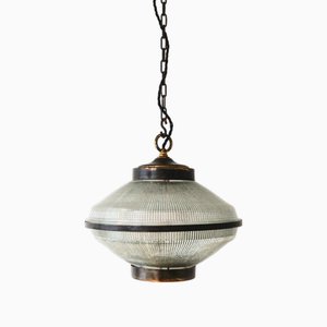 Ellipse Pendant Light in Glass and Patinated Brass, 1960s-PSG-2040229