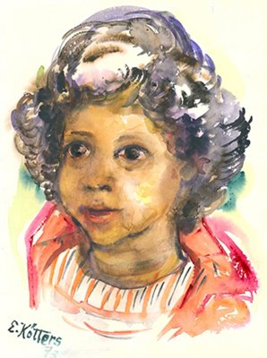 Elly Kötters, Portrait, 1973, Watercolor on Paper-QAI-1388739