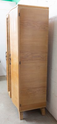 Elm Armoire with Full Length Mirror, France, 1940s-RIU-1047616