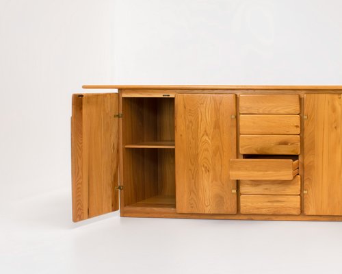 Elm & Brass Sideboard from Romanutti, Italy, 1970s-KWC-1425240