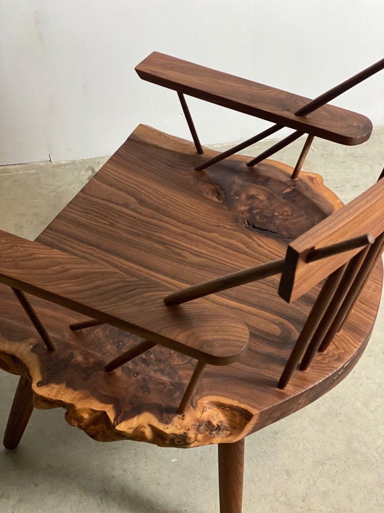 Elm Burl Wood Lounge Chair by Michael Rozell