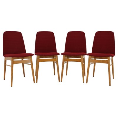 Elm Dining Chairs, Czechoslovakia, 1960s, Set of 4-TZ-1394198