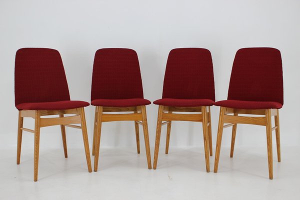 Elm Dining Chairs, Czechoslovakia, 1960s, Set of 4-TZ-1394198