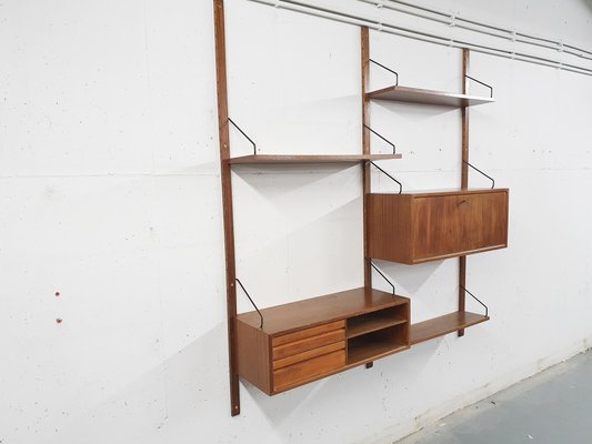 Elm Wall Unit by Poul Cadovius for Royal System, Denmark, 1950s-ZO-844968