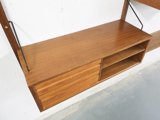 Elm Wall Unit by Poul Cadovius for Royal System, Denmark, 1950s-ZO-844968