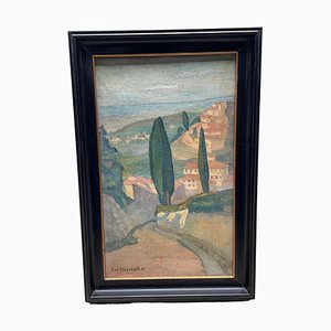 Else Steenbaek Knap, Landscape, Oil on Canvas, Framed-MXB-1452399