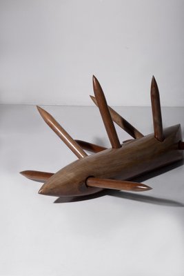 Elvio Becheroni, Defending Yourself from Destruction (Amazonia Series), 1992, Walnut Sculpture-RCE-1787500