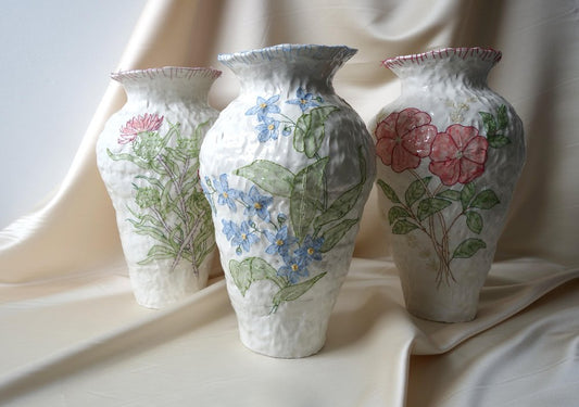 Emboridery Vases by Caroline Harrius, Set of 3