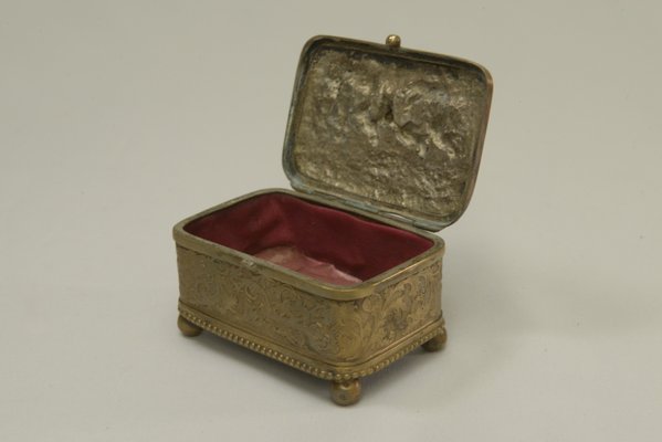 Embossed Gold Copper Box, Mid-19th Century-NEN-2031511