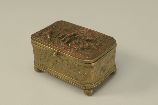 Embossed Gold Copper Box, Mid-19th Century-NEN-2031511