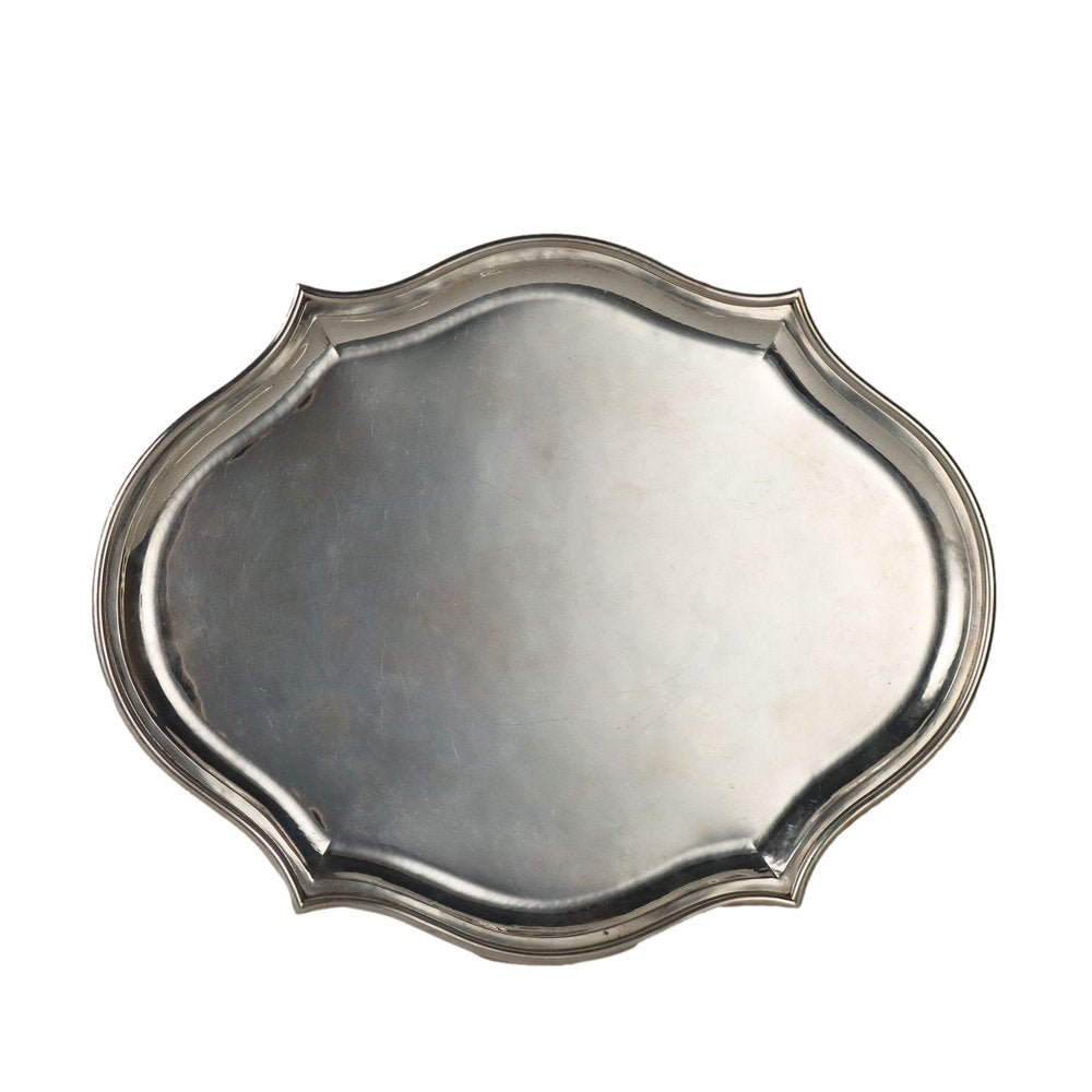 Embossed Silver Tray by R. Mugnai, Florence, Italy, 1960s-1970s