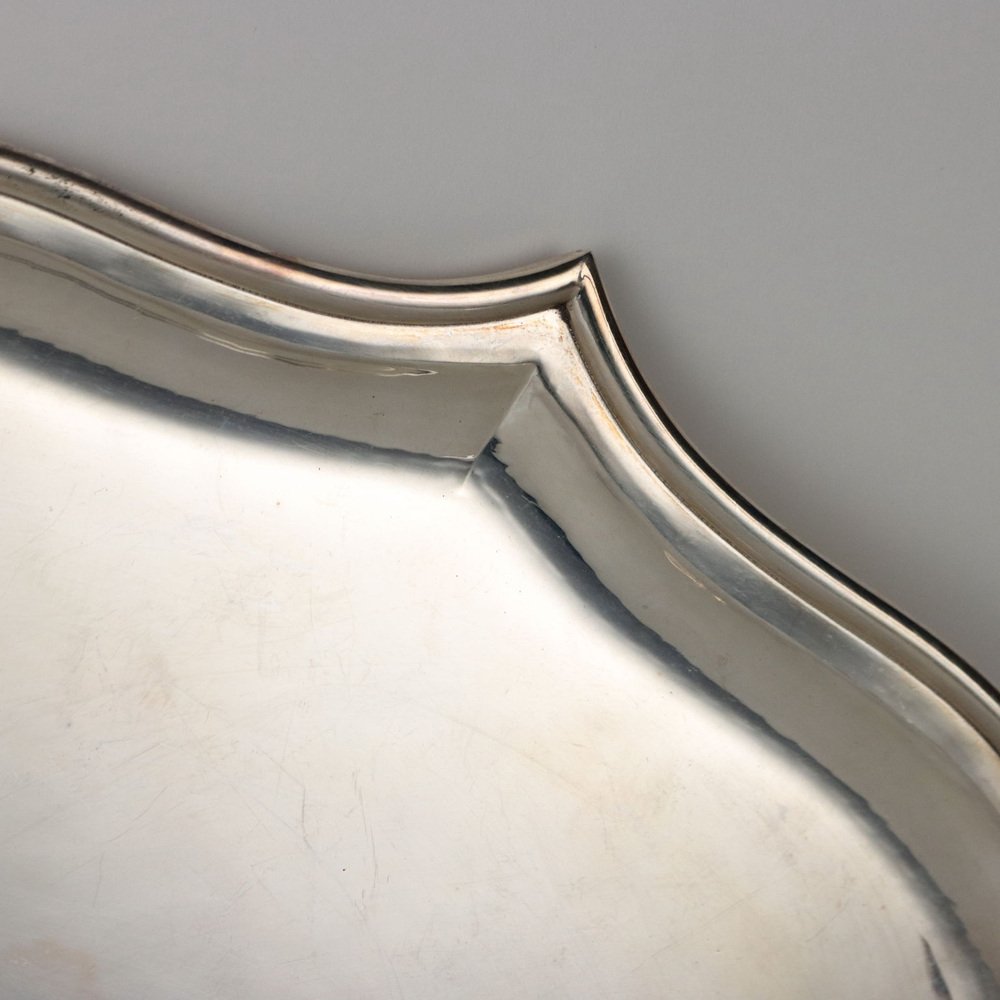 Embossed Silver Tray by R. Mugnai, Florence, Italy, 1960s-1970s