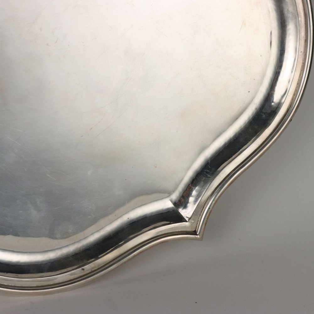 Embossed Silver Tray by R. Mugnai, Florence, Italy, 1960s-1970s