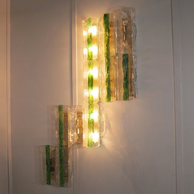 Emerald Green Wall Lights by Carlo Nason for Mazzega, 1960s, Set of 13