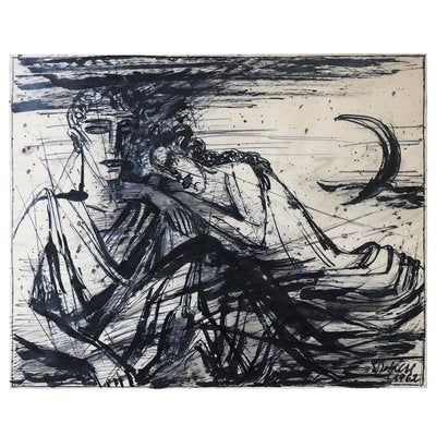 Emil Betzler, Legend, German Expressionist Ink Painting-DEK-932713