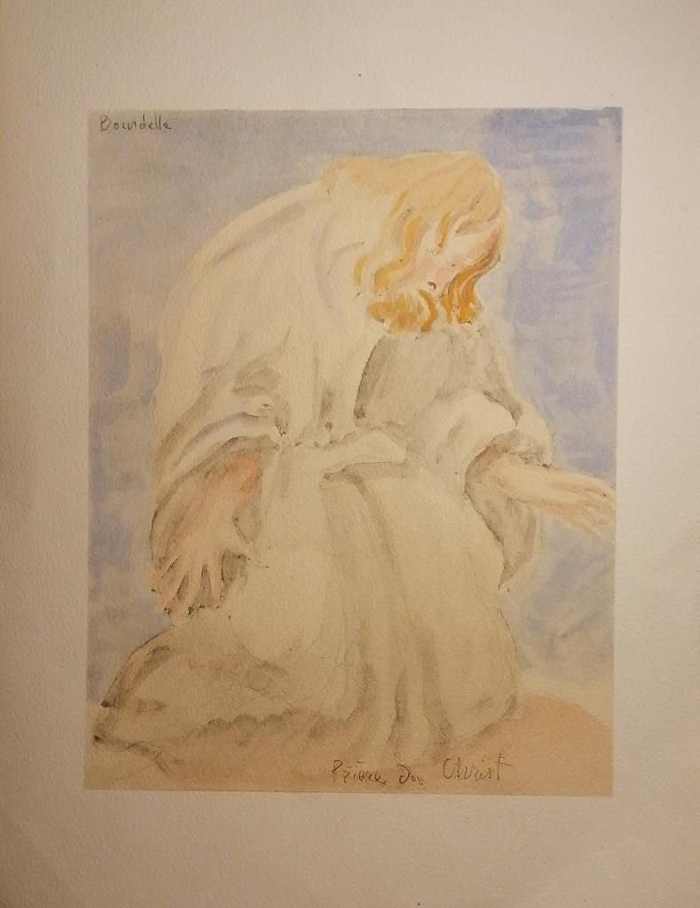 Emile Antoine Bourdelle, Prayer of Christ, Early 20th-Century, Watercolor