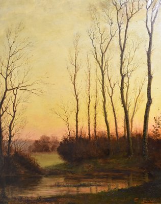 Émile Boulard, Fall Landscape, Late 19th Century, Oil on Canvas, Framed-YVI-1378268