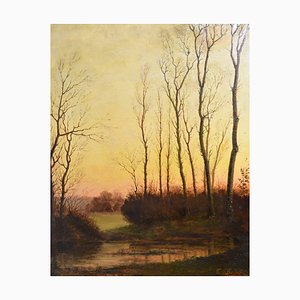 Émile Boulard, Fall Landscape, Late 19th Century, Oil on Canvas, Framed-YVI-1378268