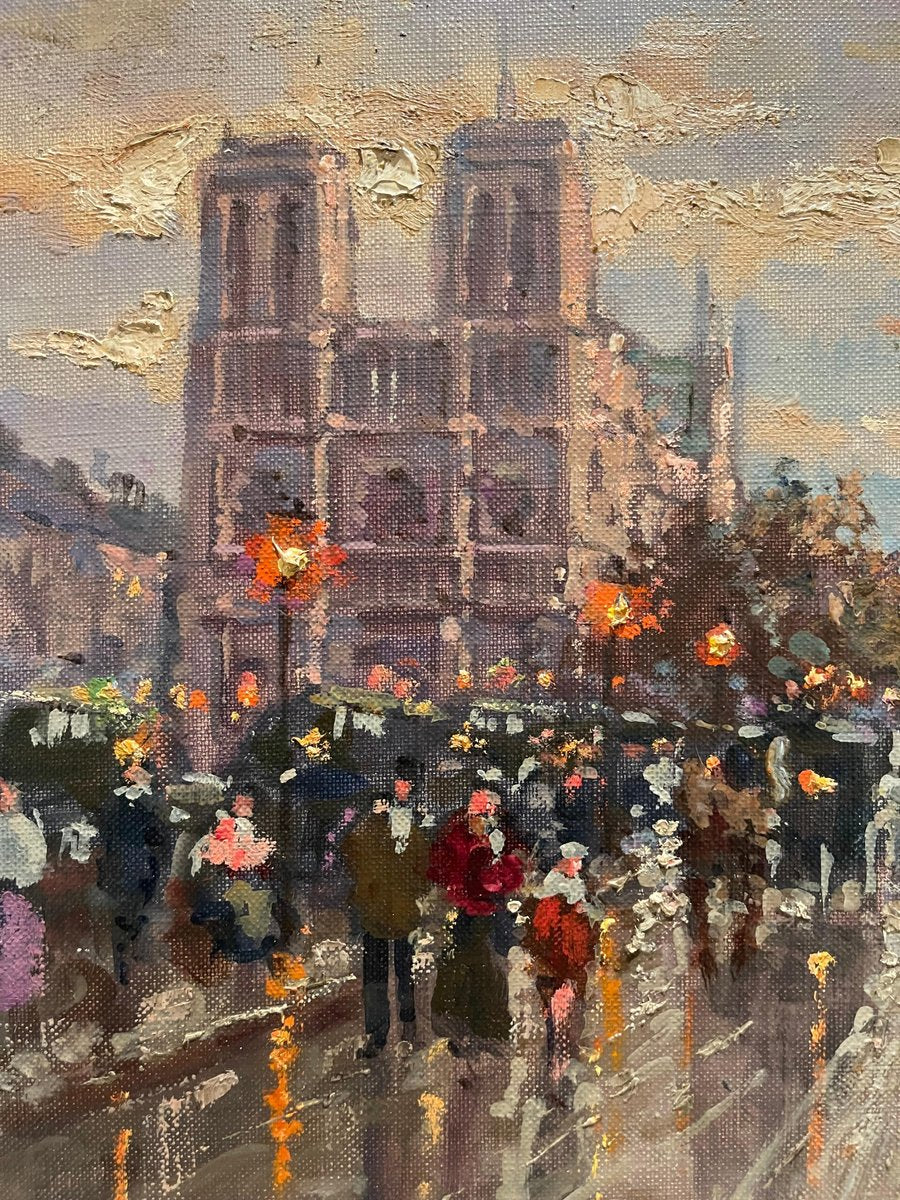 Émile Boyer, Notre Dame de Paris, Oïl on Canvas, Framed