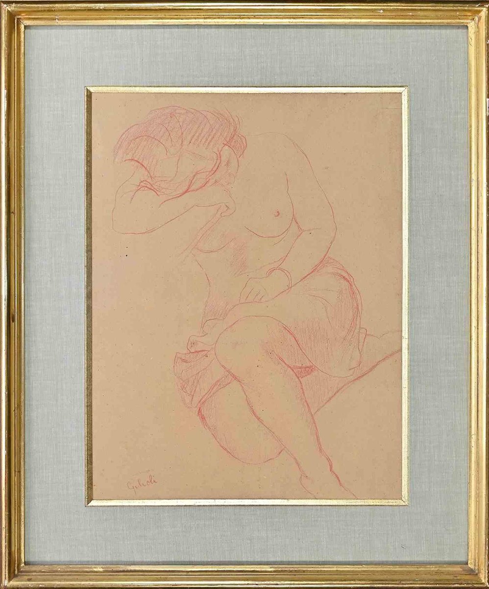 Emile Gilioli, Nude of Woman, Original Drawing, Mid 20th-Century